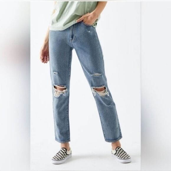 Pascun Distressed Mom Jeans Medium Wash High Rise Women's Size 24 - Picture 1 of 11